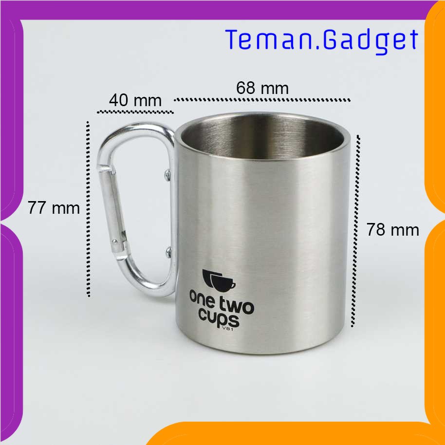 TG - DPR One Two Cups Gelas Cangkir Carabiner Stainless Steel 180ml - VB1