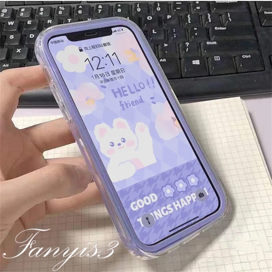 OPPO A17 A77 A77s A57 A16 A16s A15 A15s A74 A54 A95 A94 A93 A3 A33 A32 A5 A9 2020 A3s F11 F9Pro Reno 6 5 Casing Softcase Transparan 3 in 1