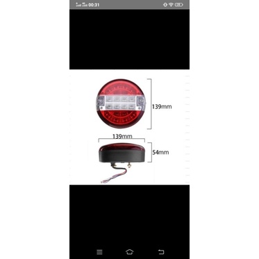 STOPLAMP TRUK UKURAN 5 IN BULAT LED