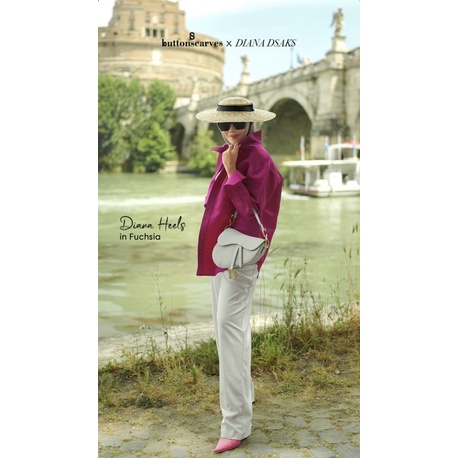 Diana Heels Mocca Fuchsia Lime Gold Buttonscarves Bslady Bs Store