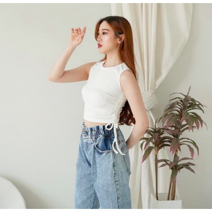 CAVALU Tank Top Korea Serut Korean Knit Crop Top 145