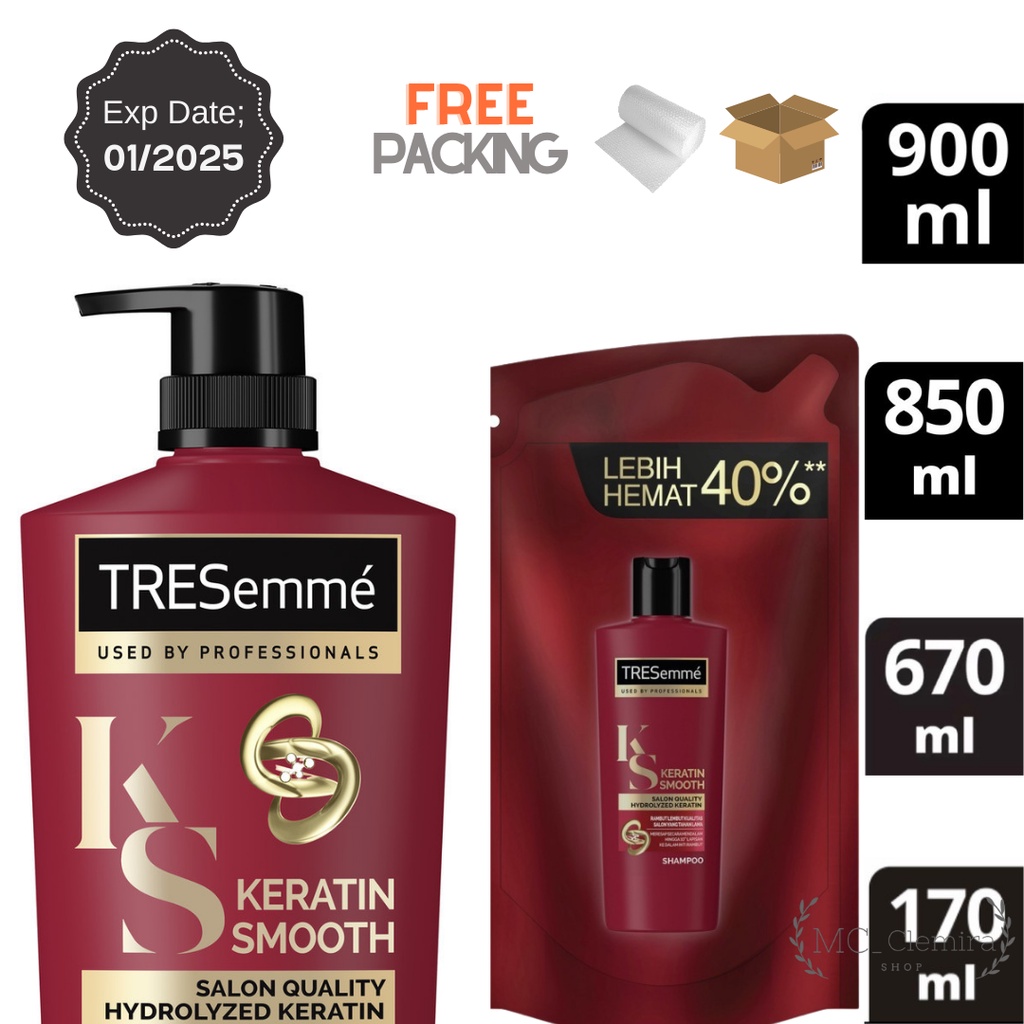 Jual Shampoo Tresemme Keratin Smooth 670 ml / Shampo Tressemme Keratin Smooth 850 ml / refil