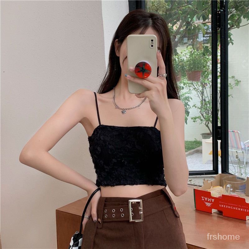 Renda kamisol dengan desain dada perempuan niche gadis-gadis 'pakaian dalam di luar musim panas Pera