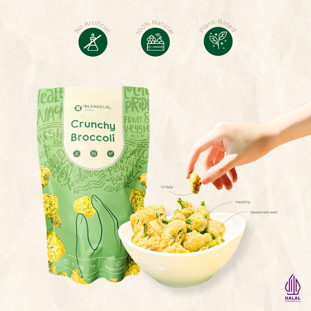 

Healthy Crunchy Broccoli Chips 100 Gr - Camilan Keripik Brokoli Sehat
