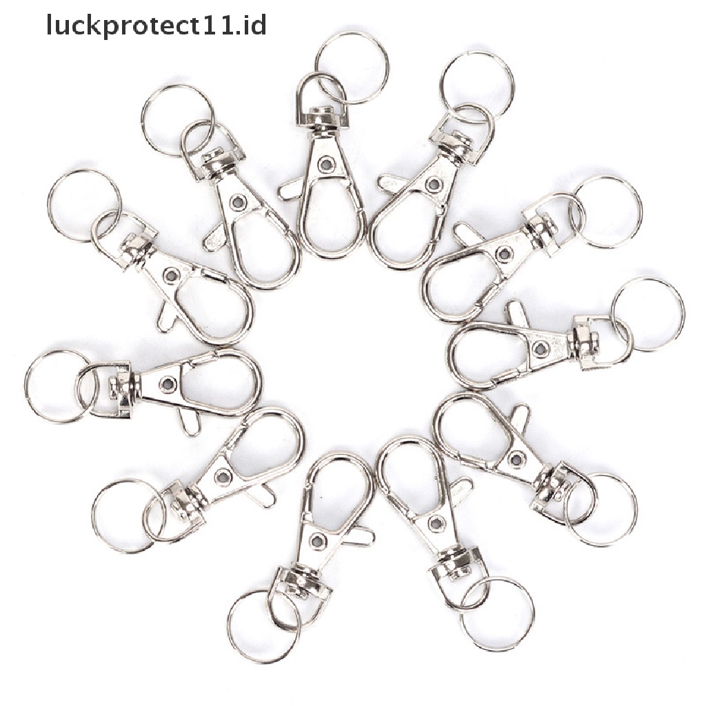 /Fashion Hot// Fashion// 10PC Perak Klip Trigger Putar Snap Lobster Clasp Hook Tas Gantungan Kunci Hooks Hadiah.