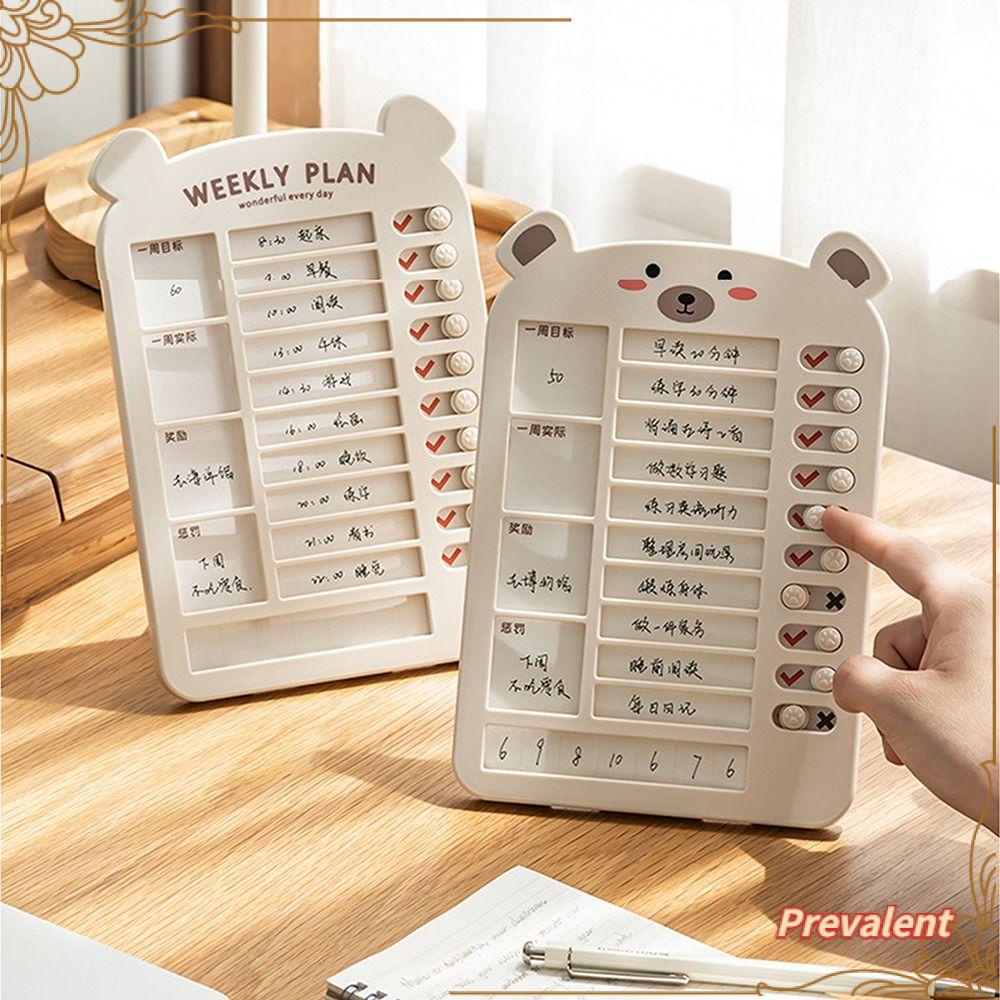 Preva Checklist Daily Planner Siswa Bear Shaped Reusable Jadwal Tugas Liburan Papan Paket Mingguan