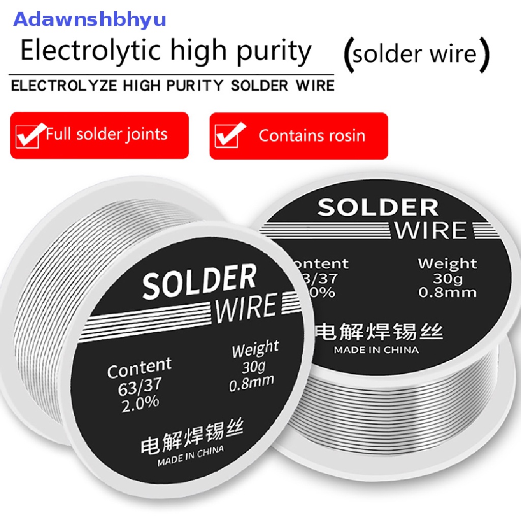 Kawat Solder Las Adhyu 30g 0.8mm Kemurnian Tinggi Low Fusion Spot Rosin Soldering Wire ID