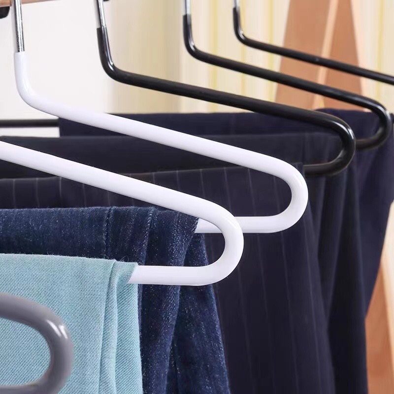 LEXJAKARTA  Pants Rack Stainless Minimalist Wardrobe Holder Dress Hanger Gantungan Pashmina Celana Besi Stainless Balut Karet Hanger Baju Kawat Lapis Plastik