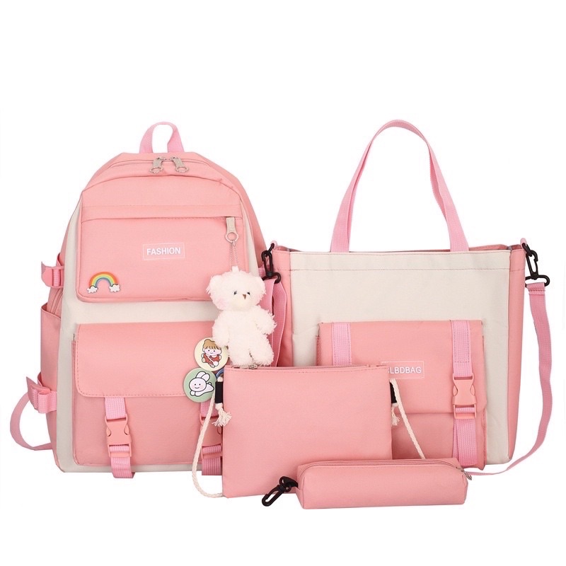 Tas anak perempuan 4in 1 tas korea fashion tas ransel anak