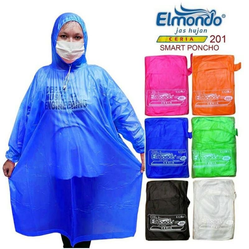 Jas Hujan Poncho Elmondo Ceria 201, Jas Ujan Ponco Lengan Transparan