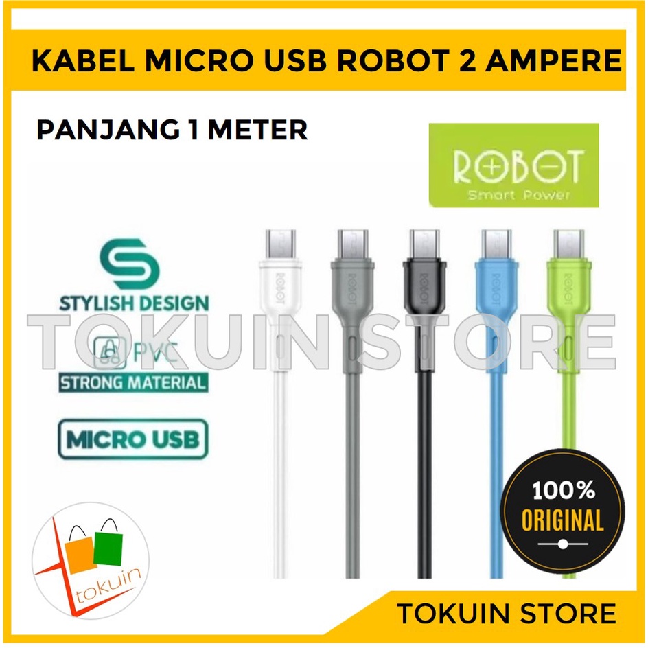 Kabel Data Robot Micro USB Data Cable 2A Fast Charging RBM100 RBM100S