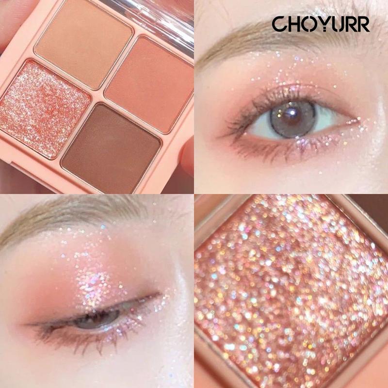 【COD】Eyeshadow Palette 4 Warna Shimmer Fruit Eyeshadow Palette Tahan Air Sweet Makeup Mata Kosmetik Alis Makeup Palet EyeshadowImport -CH