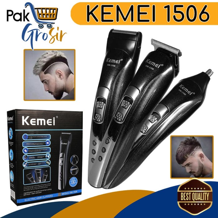 Alat Cukur Rambut KEMEI KM 1506 3 IN 1 ALAT MESIN CUKUR RAMBUT KUMIS JENGGOT HAIRCLIPPER(A0J6) BEST 