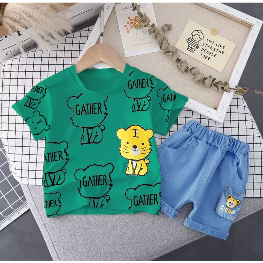 PROMO-SETELAN ANAK BAJU ANAK 1-5 TAHUN ATASAN KAOS CELANA DENIM