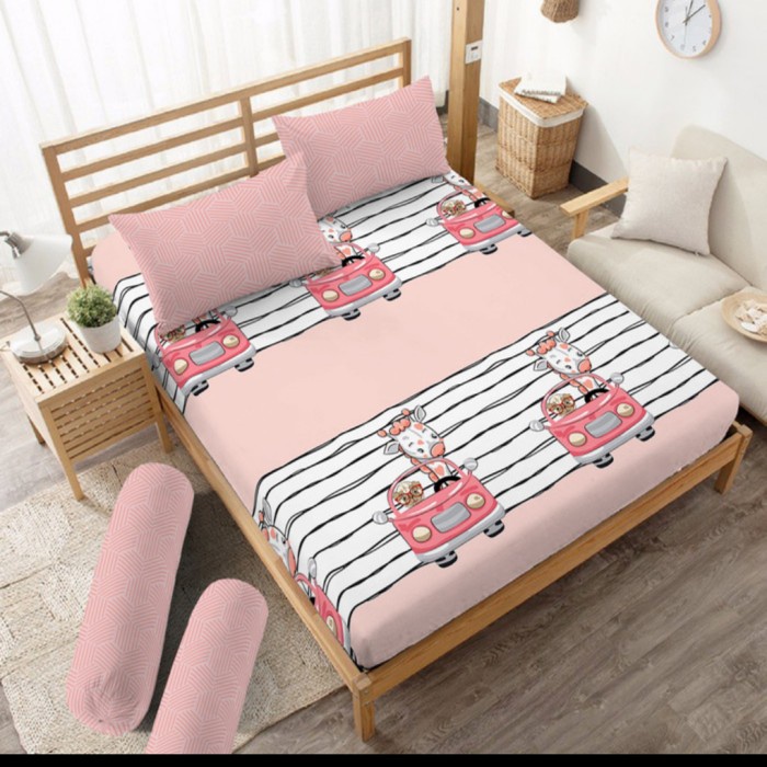 Sprei Queen Kintakun Deluxe Zirafa 160x200 cm - SPREI QUEEN SIZE {Property Off Liliy Grosir Sprei