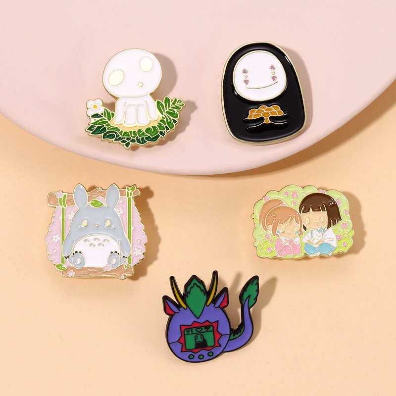 Anime Jepang Peripheral Lapel Pin Lucu Totoro Bros Tanpa Wajah Laki-Laki Lencana Hadiah Untuk Teman Pakaian Aksesoris Perhiasan