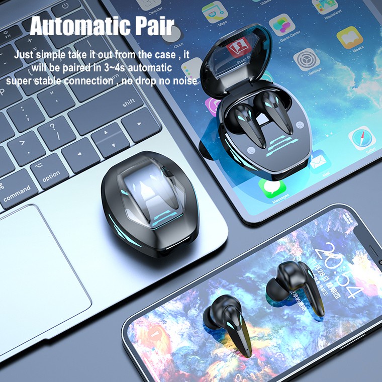 TG09 TWS Headset Earphone Wireless Bluetooth 5.3 Gaming Mode Low Delay