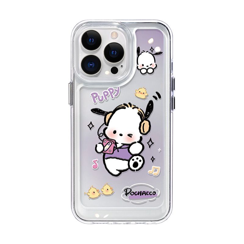 Casing Ponsel Lembut Tahan Guncangan Anjing Lucu Kompatibel Untuk IPhone Casing Transparan11 14 13 12 Pro XS Max X XR 78 6 6S Plus Cover TPU