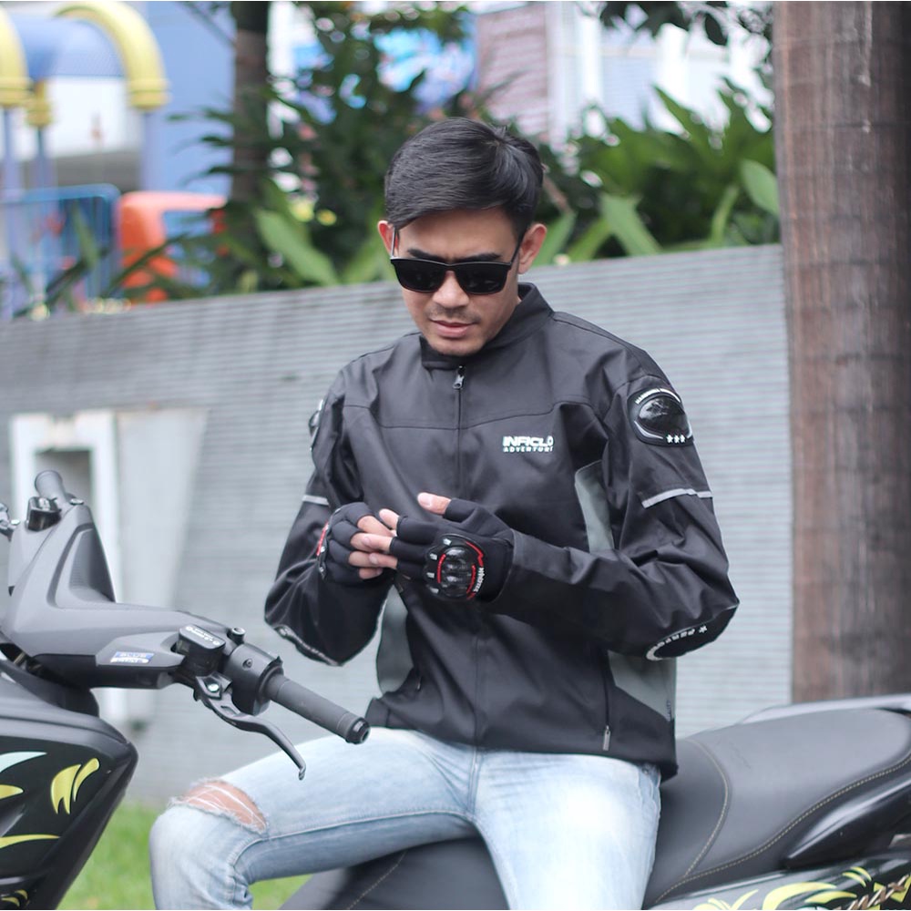 Jaket Motor Pria Inficlo | Jaket Motor Harian Anti Angin &amp; Anti Air Touring