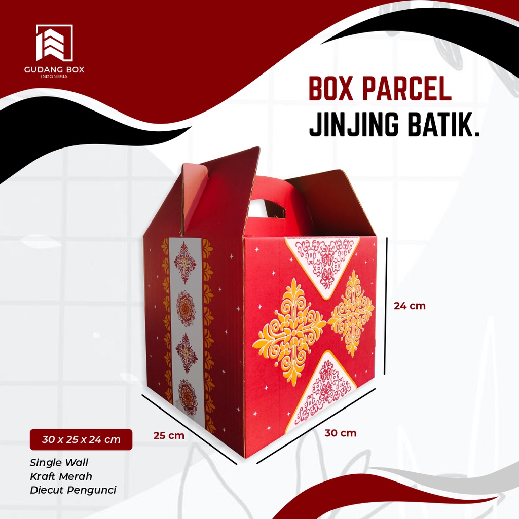

Kardus Box Parcel jinjing Batik - Uk. 30 x 25 x 24 cm boxparcel/boxhampers/packaging/boxpacking