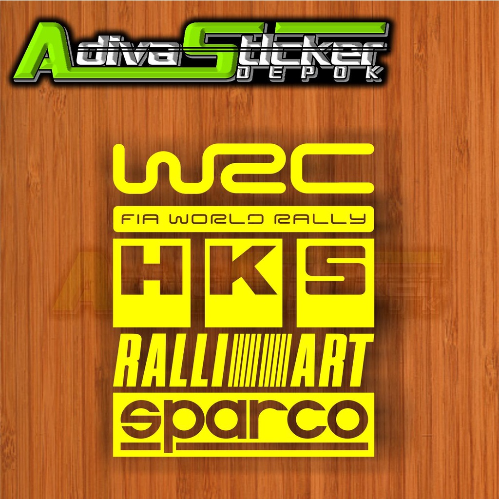 stiker sticker mobil set racing wrc ralliart hks set