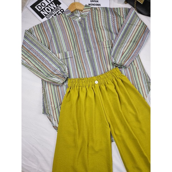 ONE SET KEMEJA OVERSIZE // KEMEJA SALUR OVERSIZE