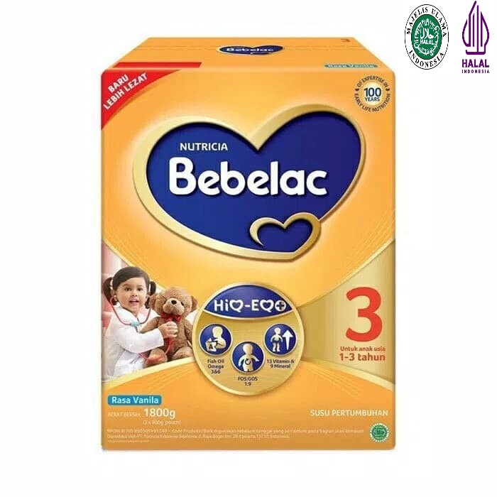 SUSU BUBUK BEBELAC 3 RASA VANILA 1800GRAM KEMASAN KOTAK