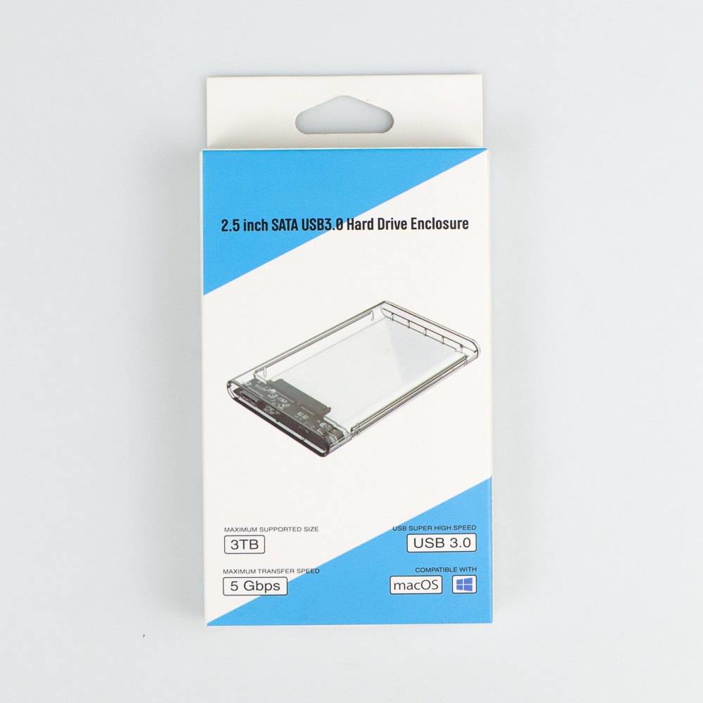 Taffware External HDD SSD Enclosure Transparent 2.5 Inch USB 3.0 HDD internal to external Case HDD I