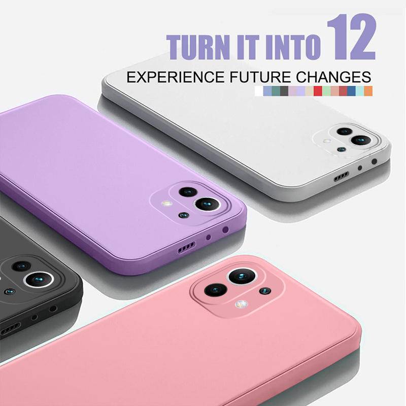 Case Silikon Cair Persegi Untuk Xiaomi RedMi Note8 9 9s Pro Slim Soft Cover