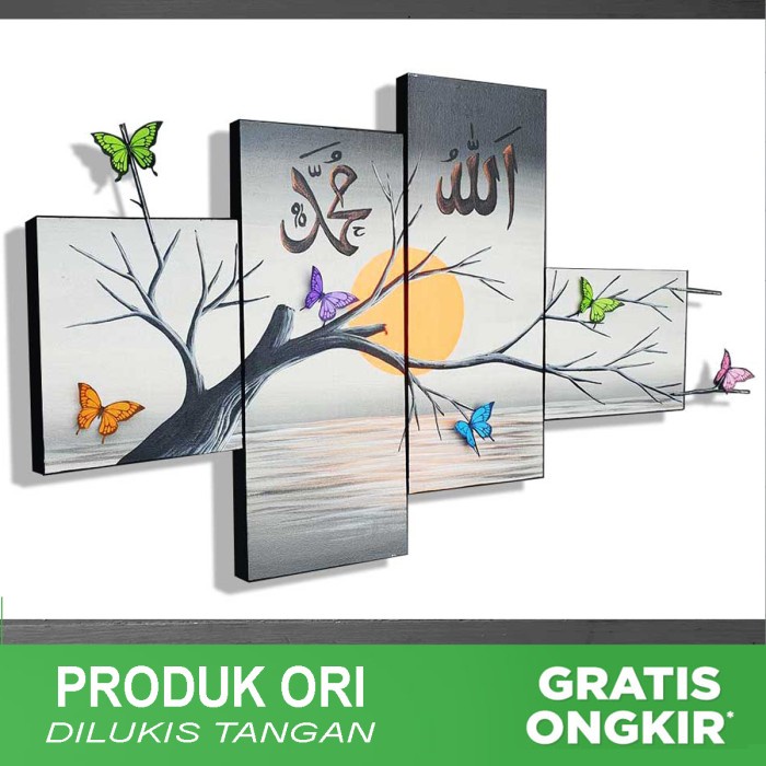 

Lukisan Kaligrafi - Lukisan Kaligrafi Kanvas Kupu Timbul - Xlxcdriyoni