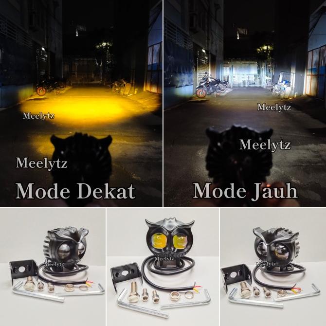 Dijamin Terang Lampu Tembak Laser Led D2 Owl 2 Warna Putihkuning