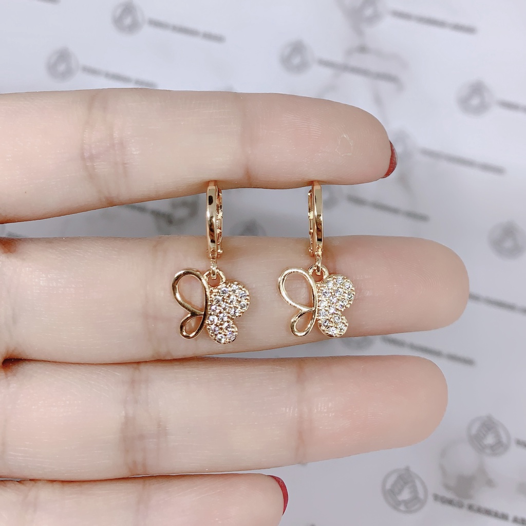 Anting Xuping Gold Perhiasan Fashion Wanita Permata Sabit *12