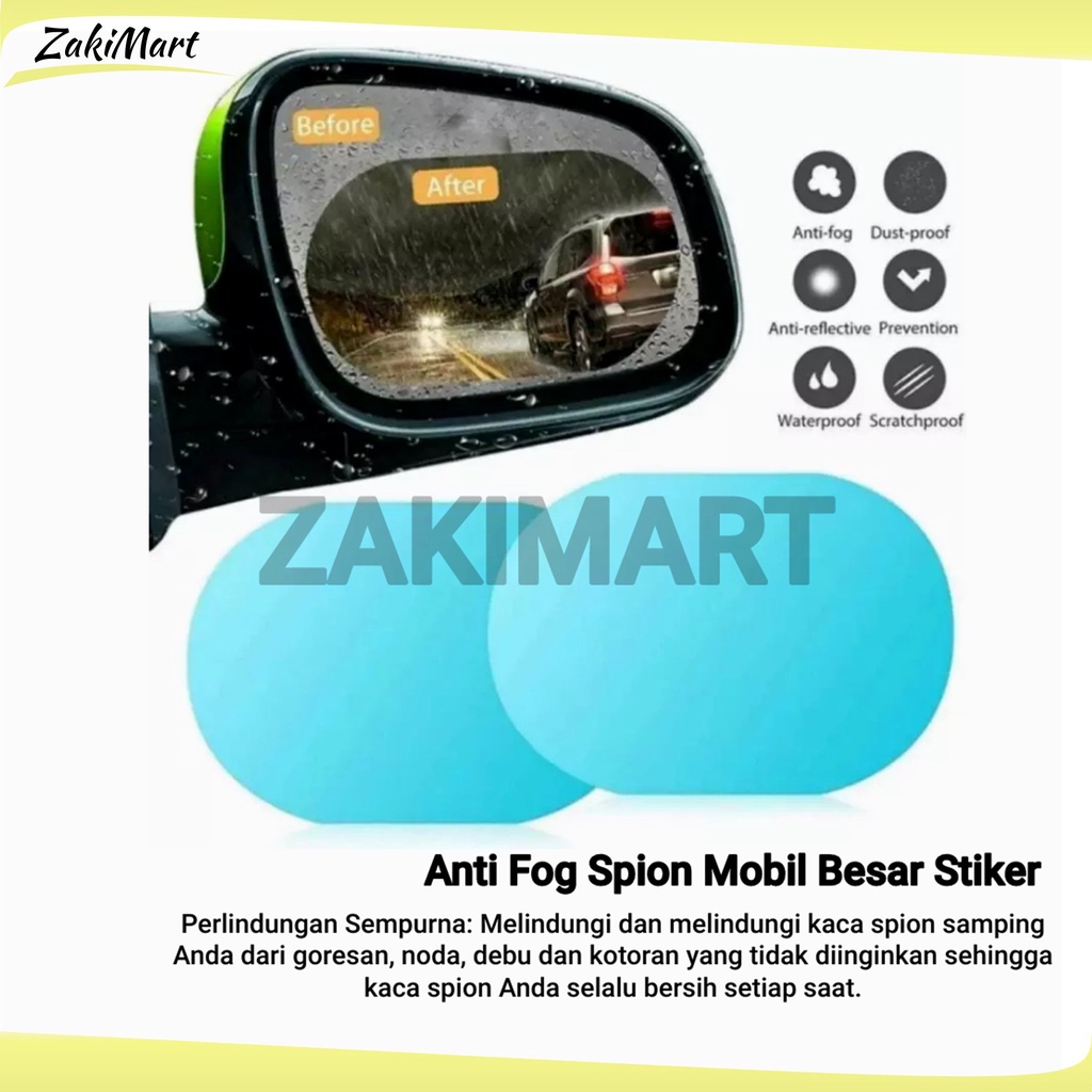 Anti Fog Spion Mobil Besar Stiker Antifog Mobil Stiker Anti Embun 2pcs