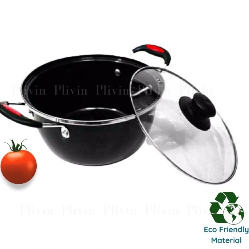 Panci Enamel Kuah / Panci Anti Lengket / Panci Kaca GSF 22 cm