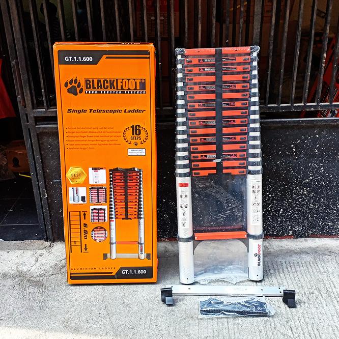 Tangga Lipat-Tangga Alumunium-Tangga Teleskopik Single Blackfoot 6 M