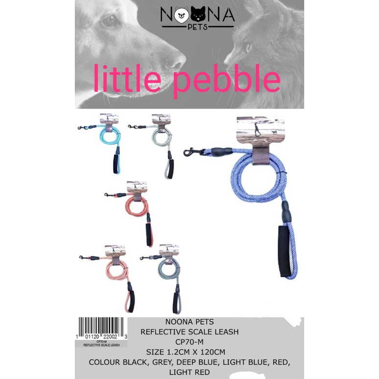 noona reflective scale leash tali tuntung anjing kucing cp70-m.1,2 x 1