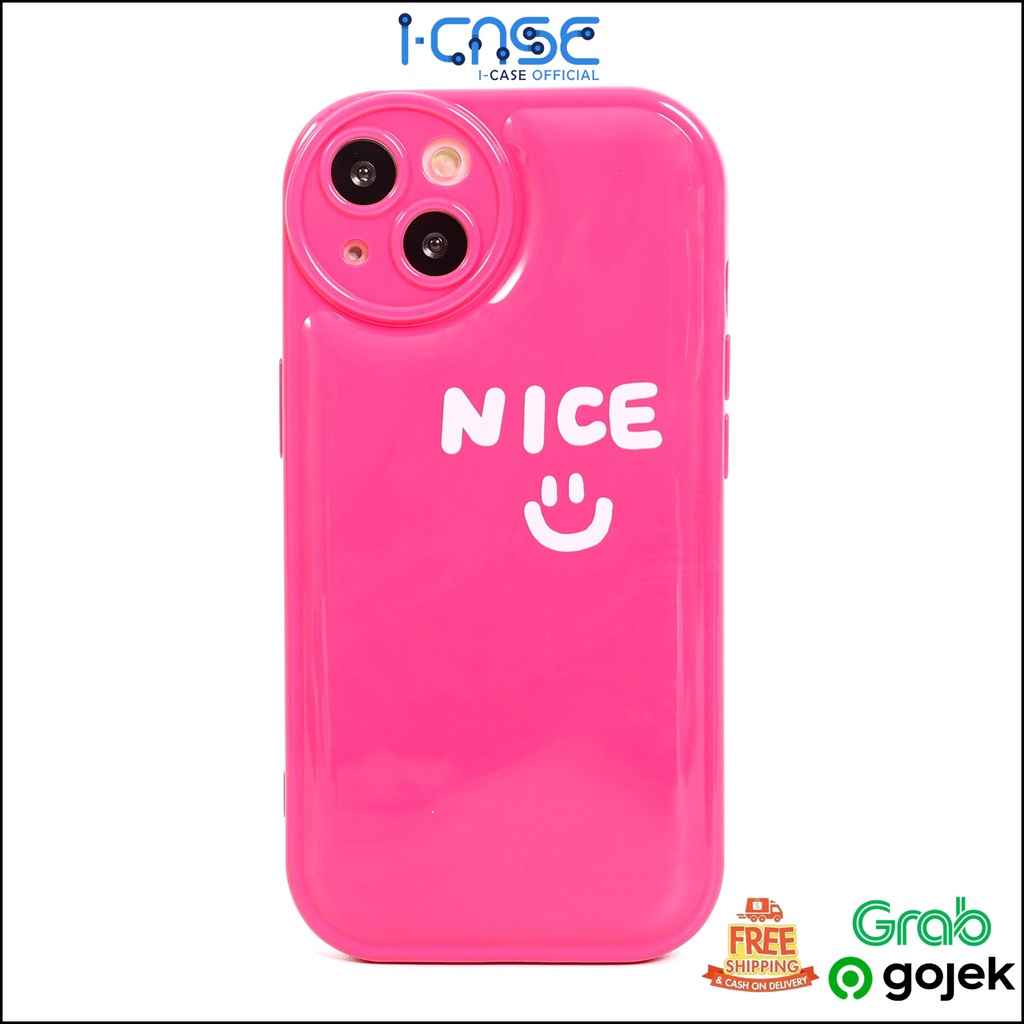 Softcase Nice Smile Pink Full Lens Cover for iPhone 14 PLUS PRO MAX