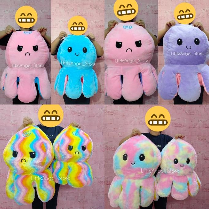 Boneka Cumi Gurita Octopus Tiktok Super Jumbo Giant Bolak Balik