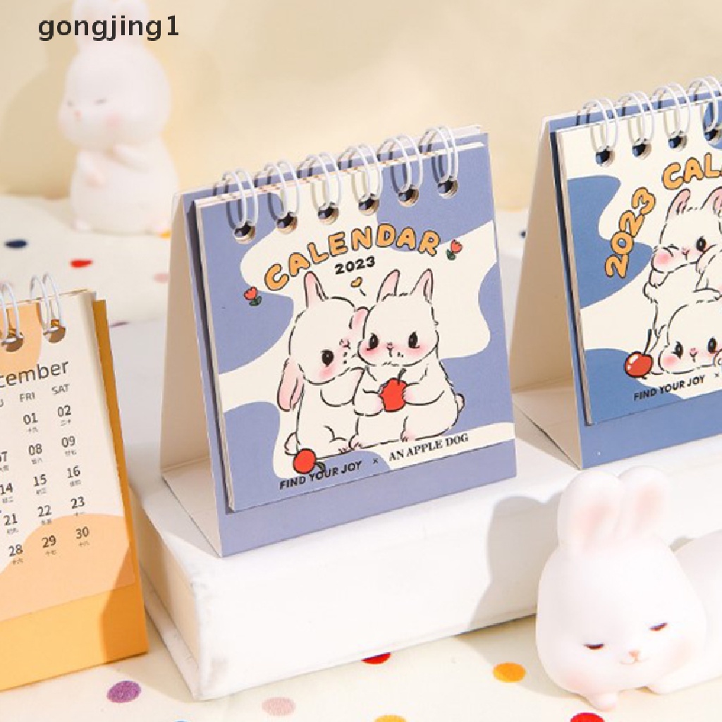 Ggg 2023kalender Meja Kartun Kelinci Lucu Kreatif Kalender Mini Kantor Desk Decor ID