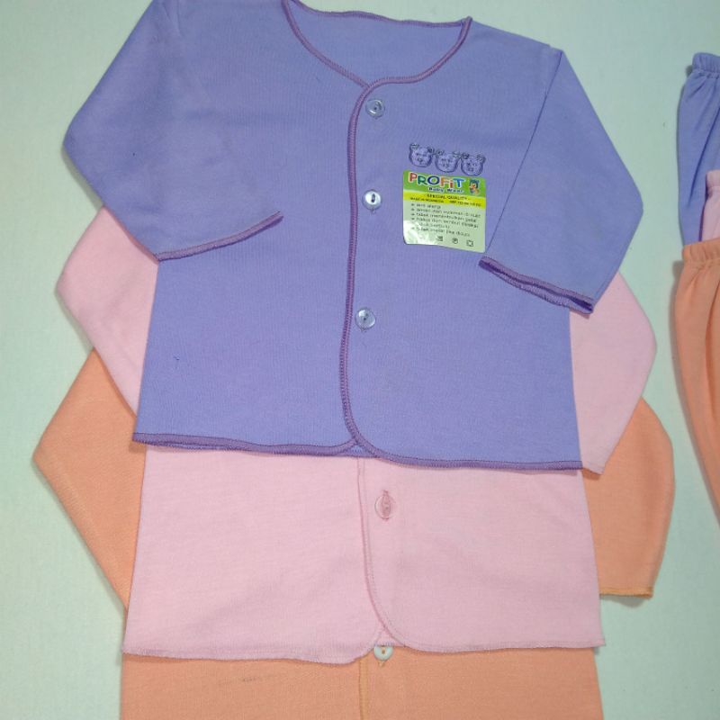 6 Pcs/3 Stel Baju Dan Celana Bayi Baru Lahir Newborn Seri Perempuan Lengan Panjang