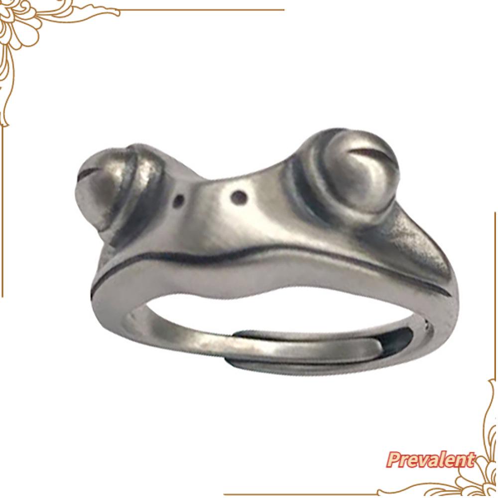 Preva Cincin Kodok Hadiah Hari Valentine Vintage Cincin Terbuka Lucky Rings Retro Unisex Hewan Kreatif