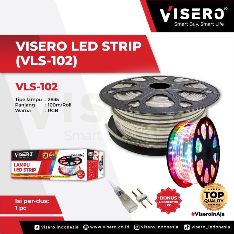 LAMPU LED STRIP RGB 2835 PER METER (WARNA-WARNI) VLS-102