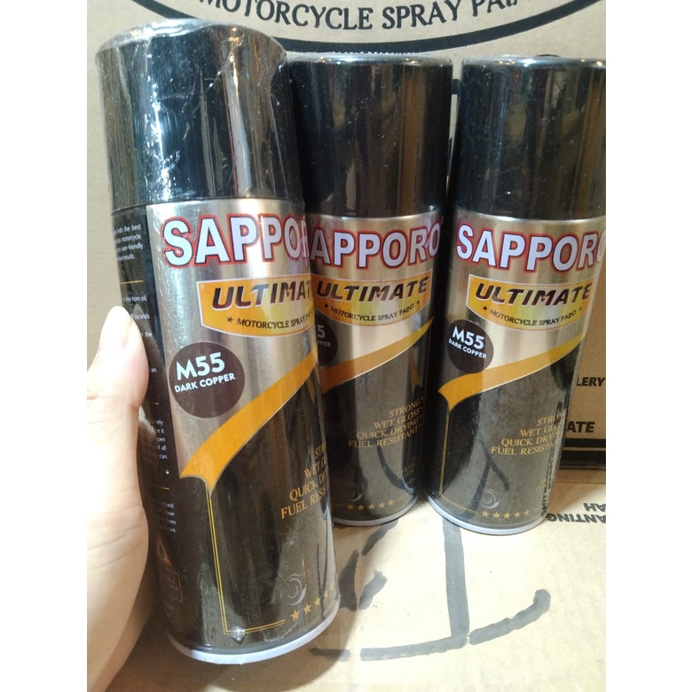 cat spray pilok pilox cat semprot sapporo ultimate saporo M55 dark copper cooper doff 400ml