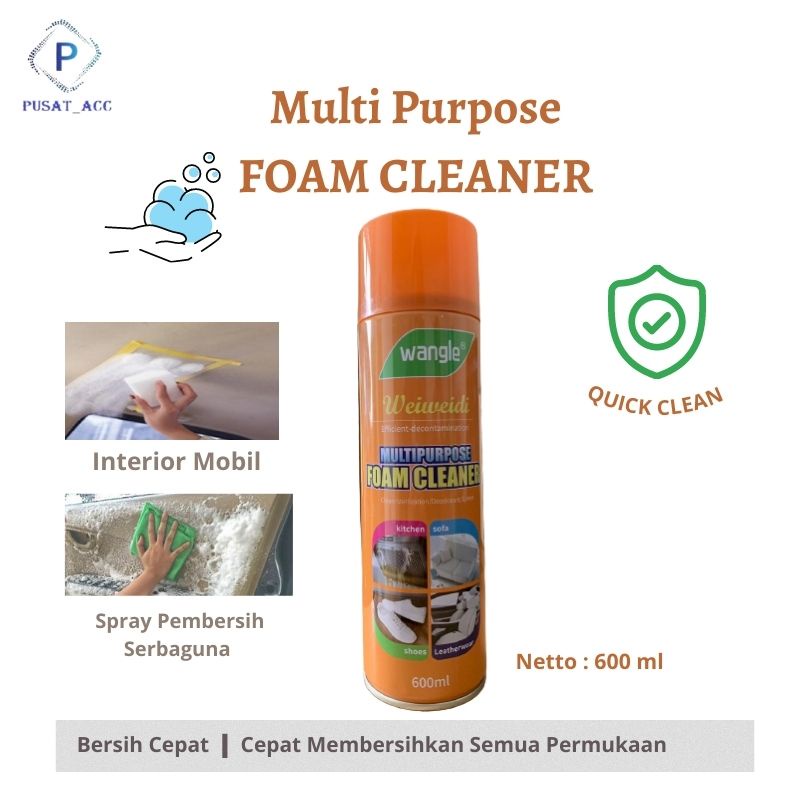 MFC6-All Clear Foam Cleaner Wangle Pembersih Jamur Kaca Body Kerak Mobil Dan Pembersih Interior Mobil 600ml