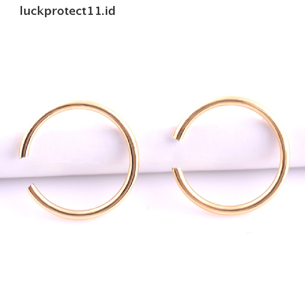 /Fashion Hot// Fashion// 9Pcs Cincin Hidung Terbuka Hoop Bibir Tubuh Klip on Studs Perhiasan Stainless Steel.