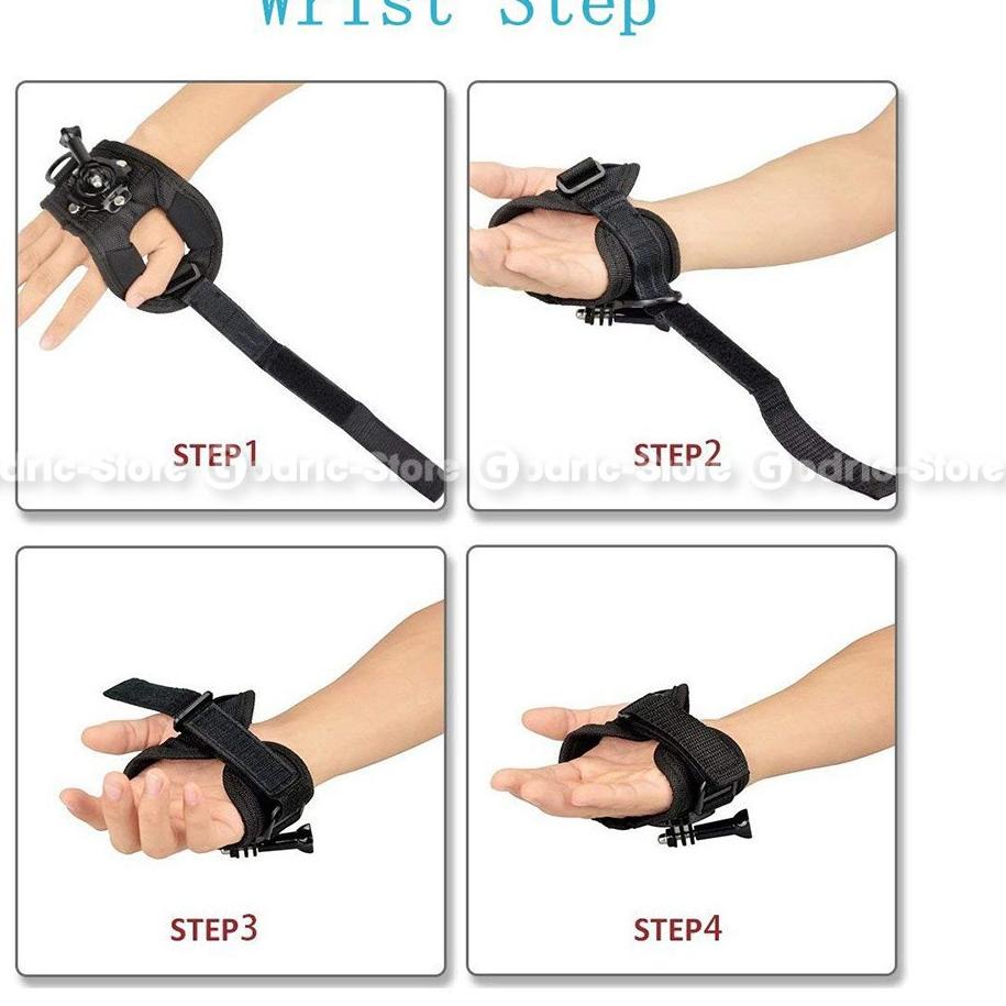 Model Terkeren Action Cam 360 Glove Hand Strap for GOPRO HERO / XIAOMI YI / BRICA B-PRO / DJI OSMO Camera