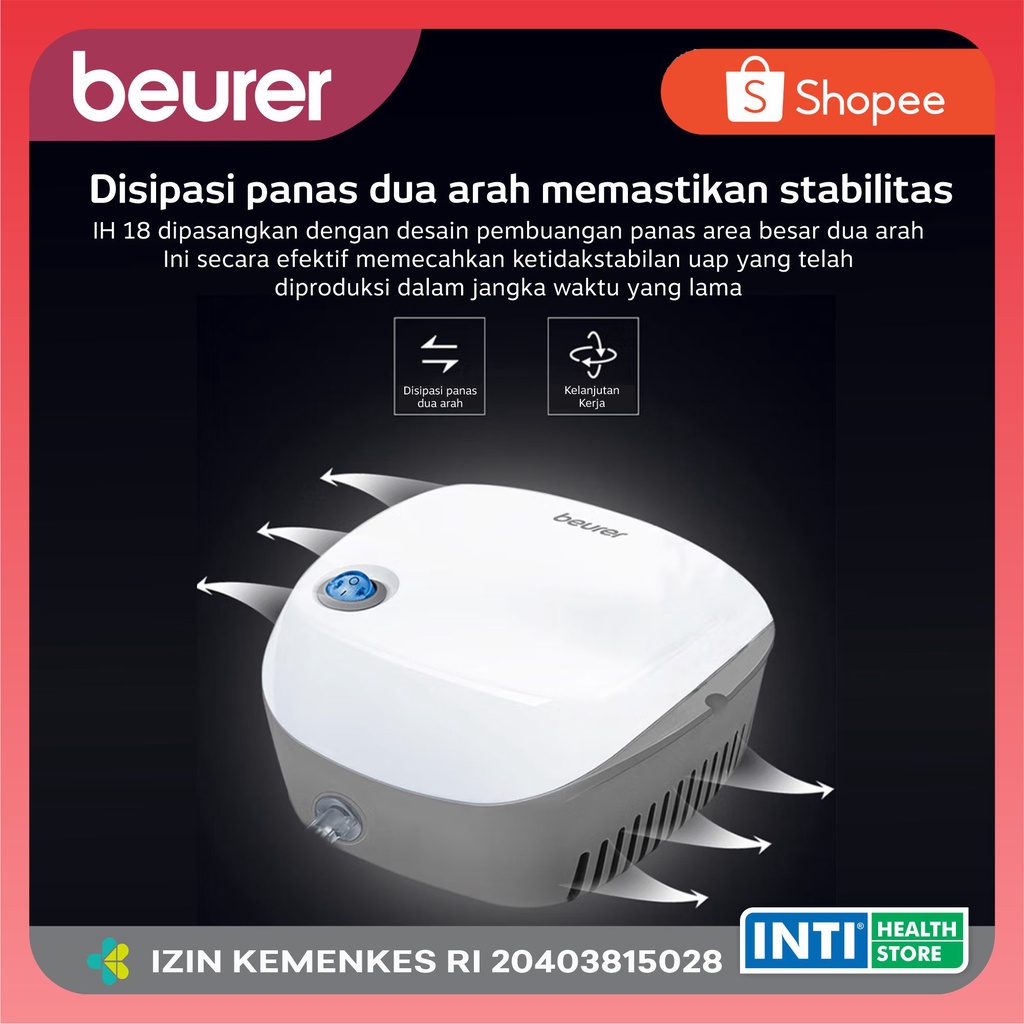 Beurer | Compressor Nebulizer IH 18 | Alat Terapi Uap Batuk Pilek