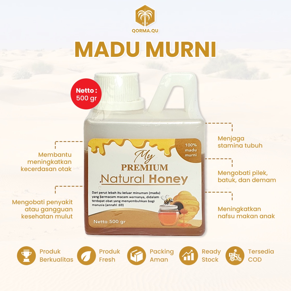 

Madu Murni 500Gram My Premium Natural Honey Menjaga Stamina Tubuh Obati Batuk Pilek Demam Tambah Nafsu Makan Anak