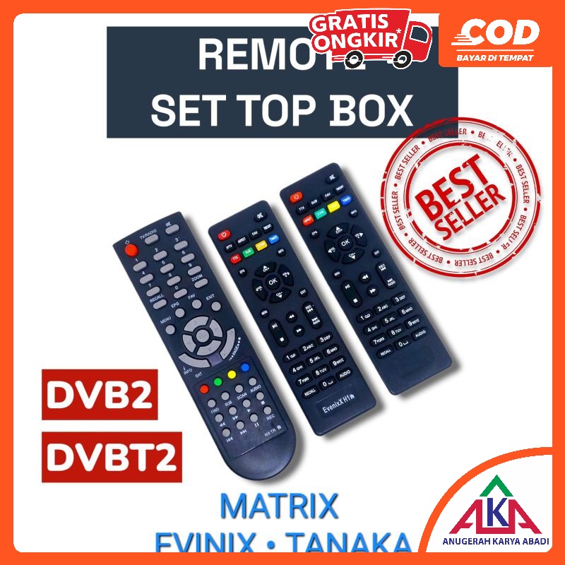 Remot STB MATRIX Set Top Box Remote EVINIX STB Tanaka