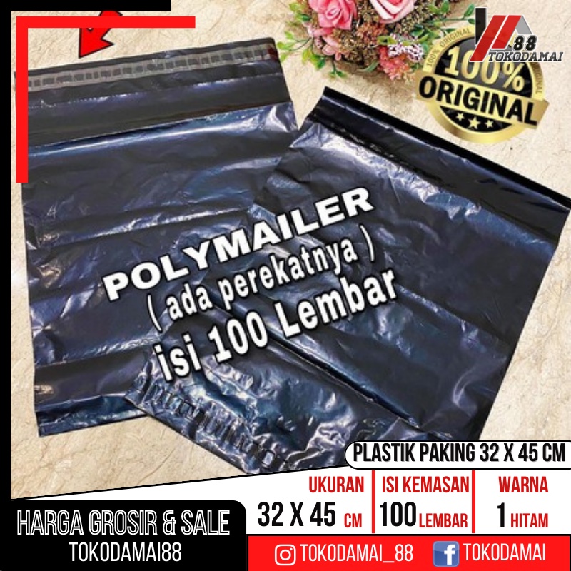 Plastik Polymailer Bungkus Paket UKURAN 32 X 45 CM ISI 100 LBR